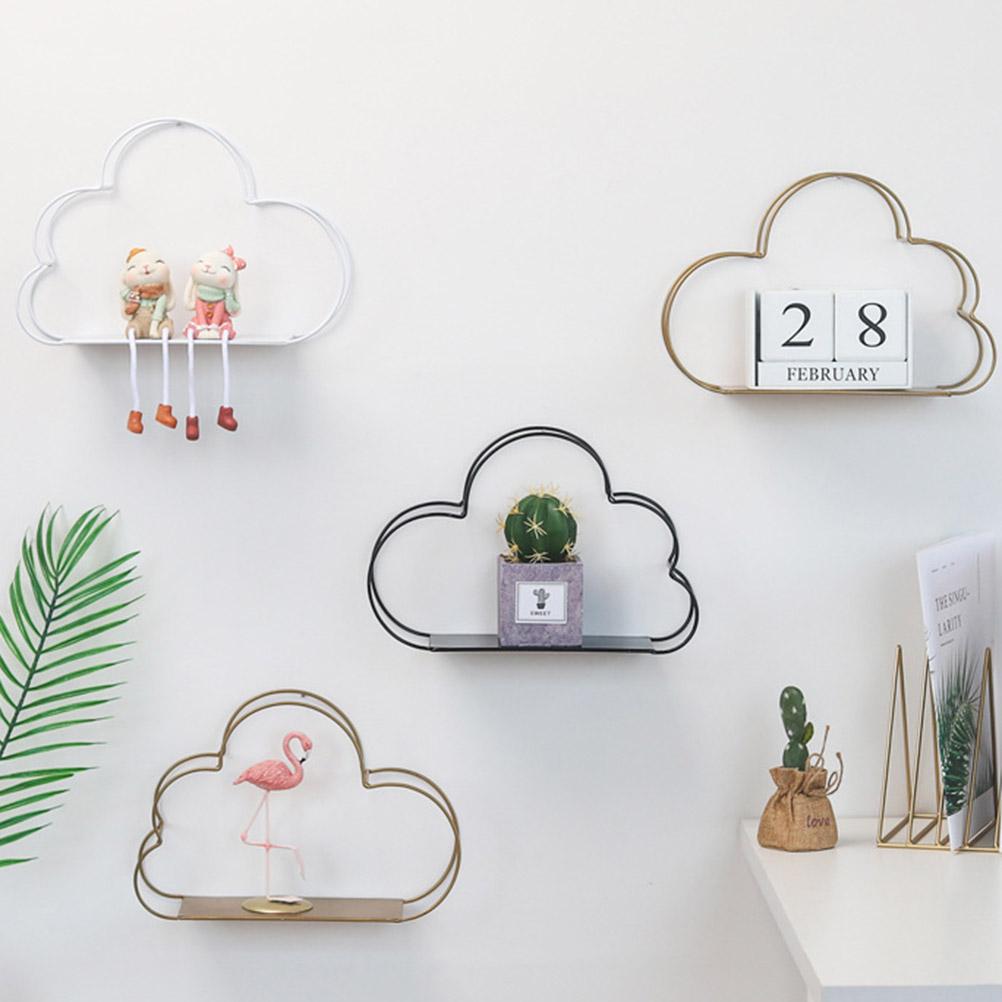Nordic Iron Cloud Shape Decorative Shelf Potted Ornament Storage Holder Rack Shelves Wall Decoration