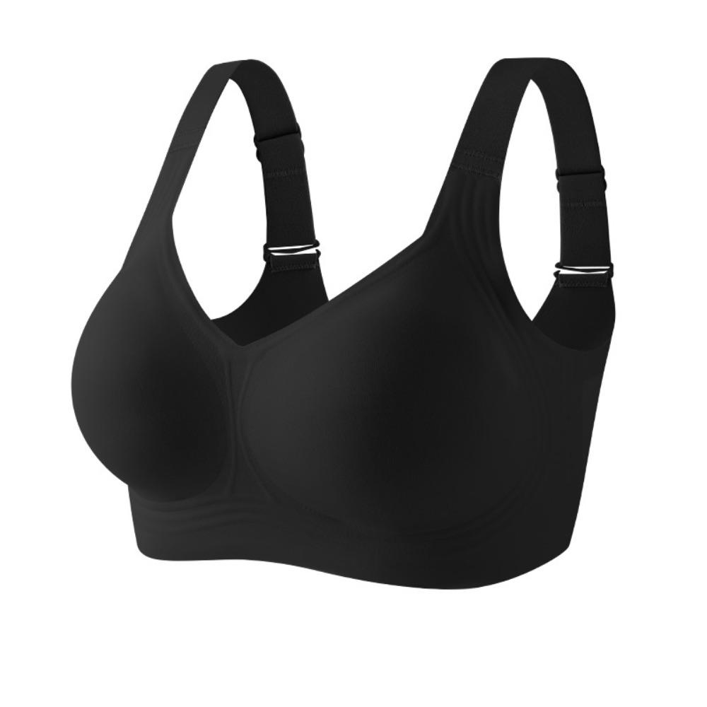 Adjustable Wireless Bra Push-Up Deep V Bra Breathable Underwear for Women  Yoga XXXL чёрный