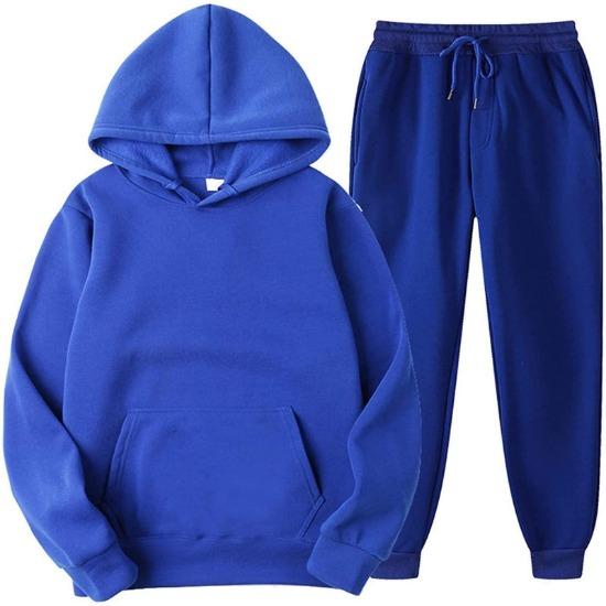 2026 Herren Kapuzen-Sportanzug Unisex Zweiteiliges Laufoutfit Langarm Pullover Kapuzenpullover Sweatshirt+Jogginghosen Set