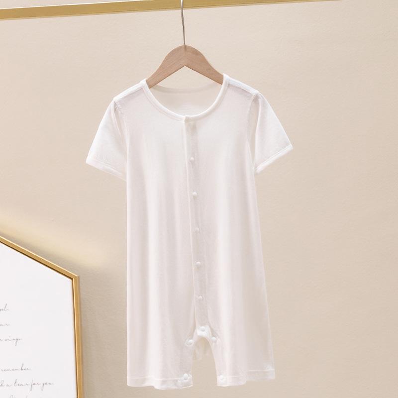 Bamboo Fiber Baby Summer Romper - Boys & Girls Short Sleeve Pajamas Air Conditioning Suit