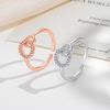 European and American Double Interlocking Diamond-Inlaid Women's Rings - Trendy Fashion Jewelry