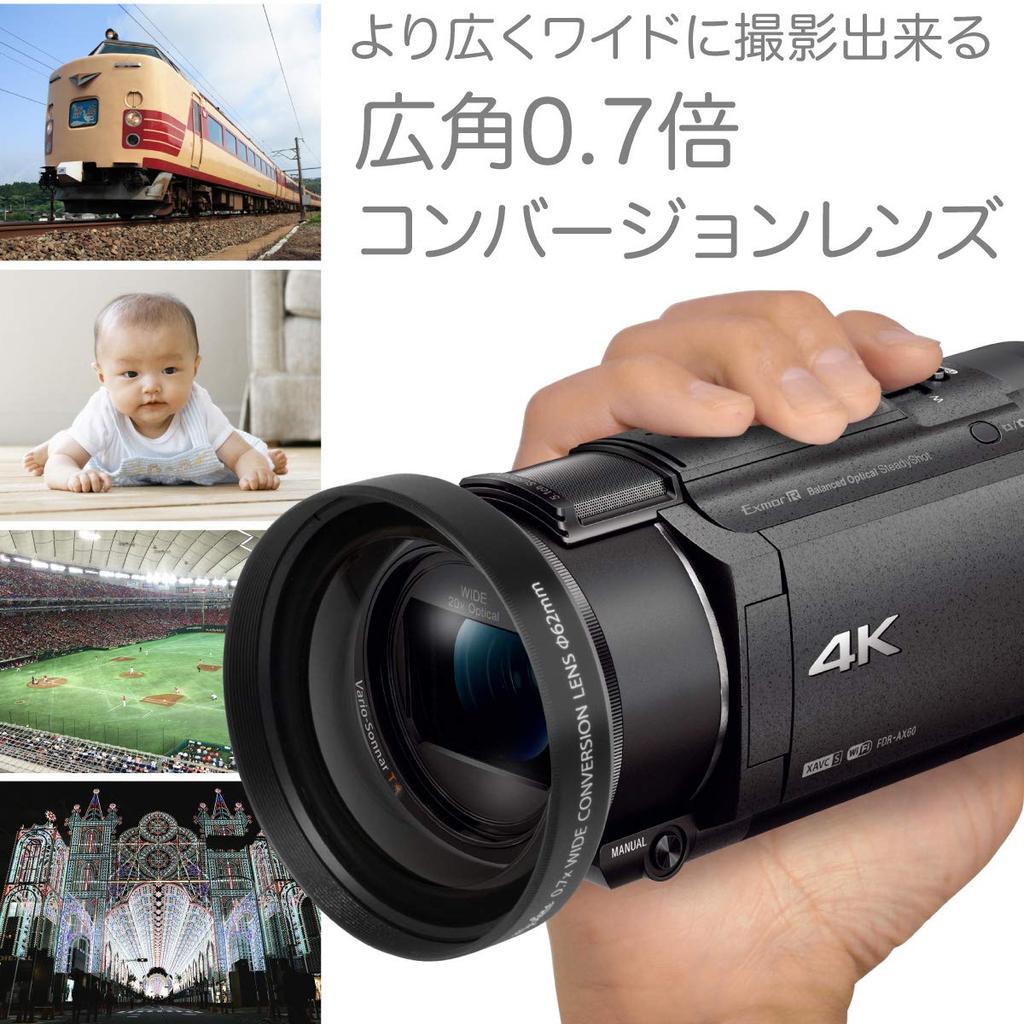 My Lens Slim Wide Conversion Lens for Lens Diameter Compatible with Full HD JTT Online MLE62W07 (My Lens) Wide-Angle 0.7x Camcorders, 52mm, 55mm,