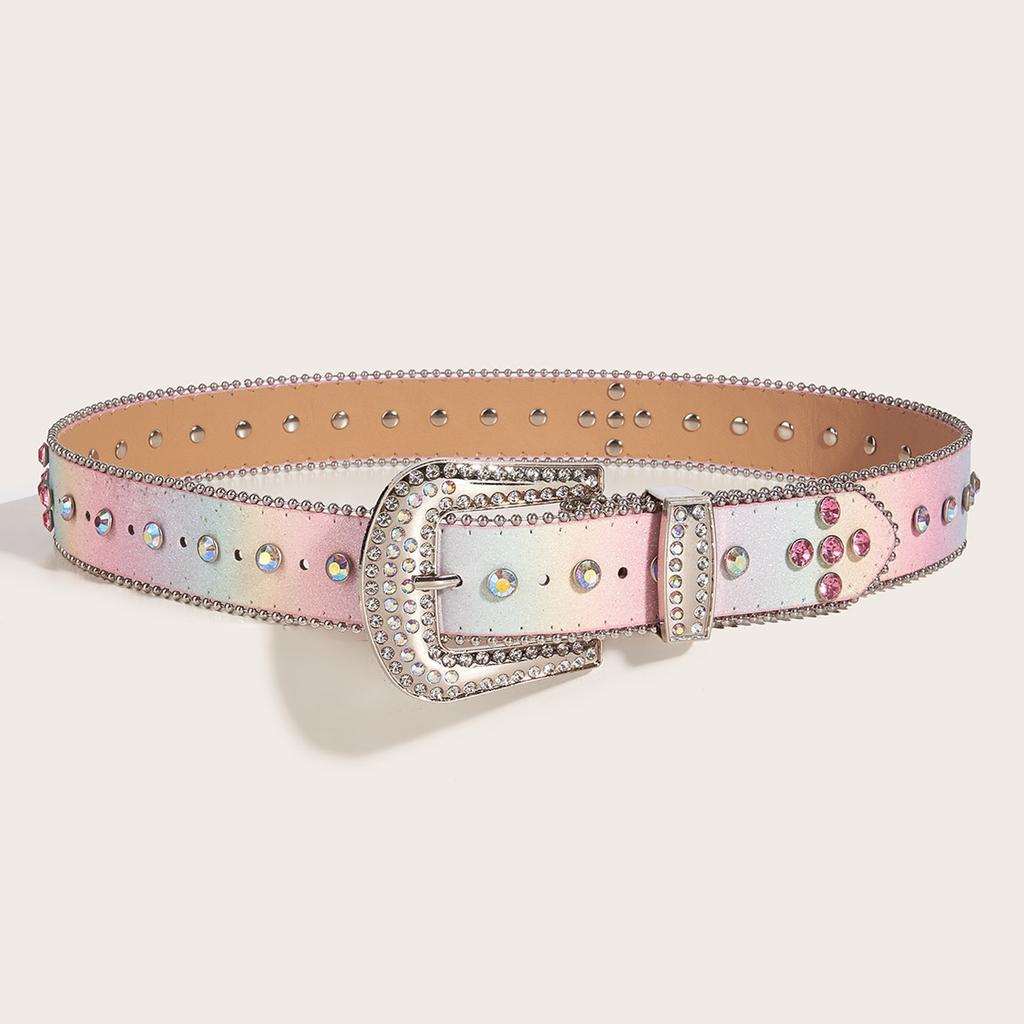 Sequined Rhinestone Belt for Adult Teens Bead Trim Waistband for Pants Blingbling Waiststrap Elegant Waist Ornament