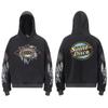 Sweat à capuche imprimé Ange Saint Michel Hommes Femmes Streetwear Américain Sweat-shirt à enfiler délavé Coupe décontractée ample