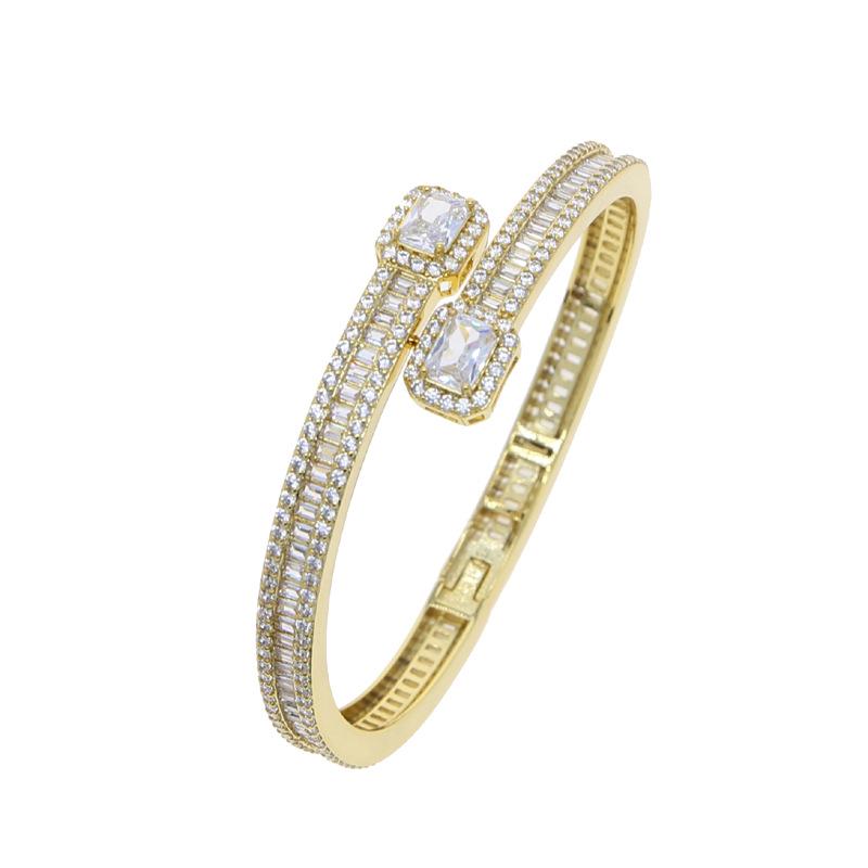 Zircon Gold & Silver Hip Hop Bracelet - Unisex European & American Trend