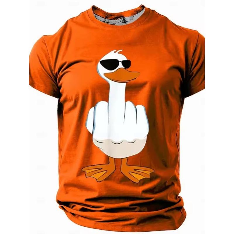 3D Duck Print Men's T-shirt Summer Daily Casual Men Loose Comfortable Short Sleeve Outdoor Street Men Sports Short Sleeve Top