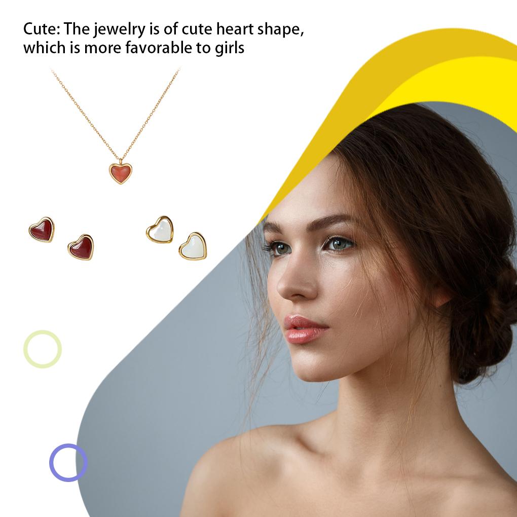 Steel Women Heart Shape Jewelry Electroplated Unfading Replacement Anti-rust Smooth Girls Jewellery Birthday Gift