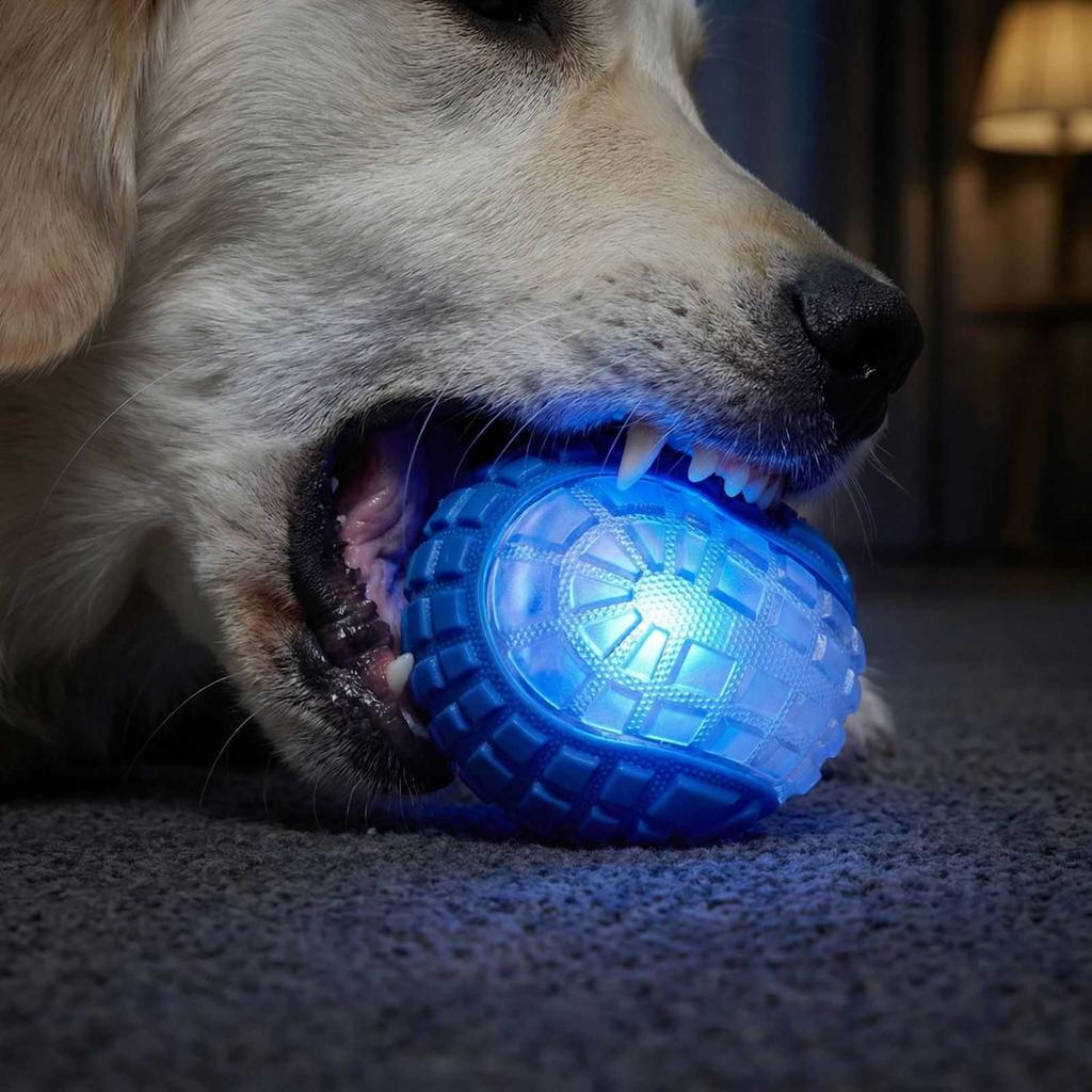 Sound Emitting Glow In The Dark High Elasticity Ball Pet Interactive Toy
