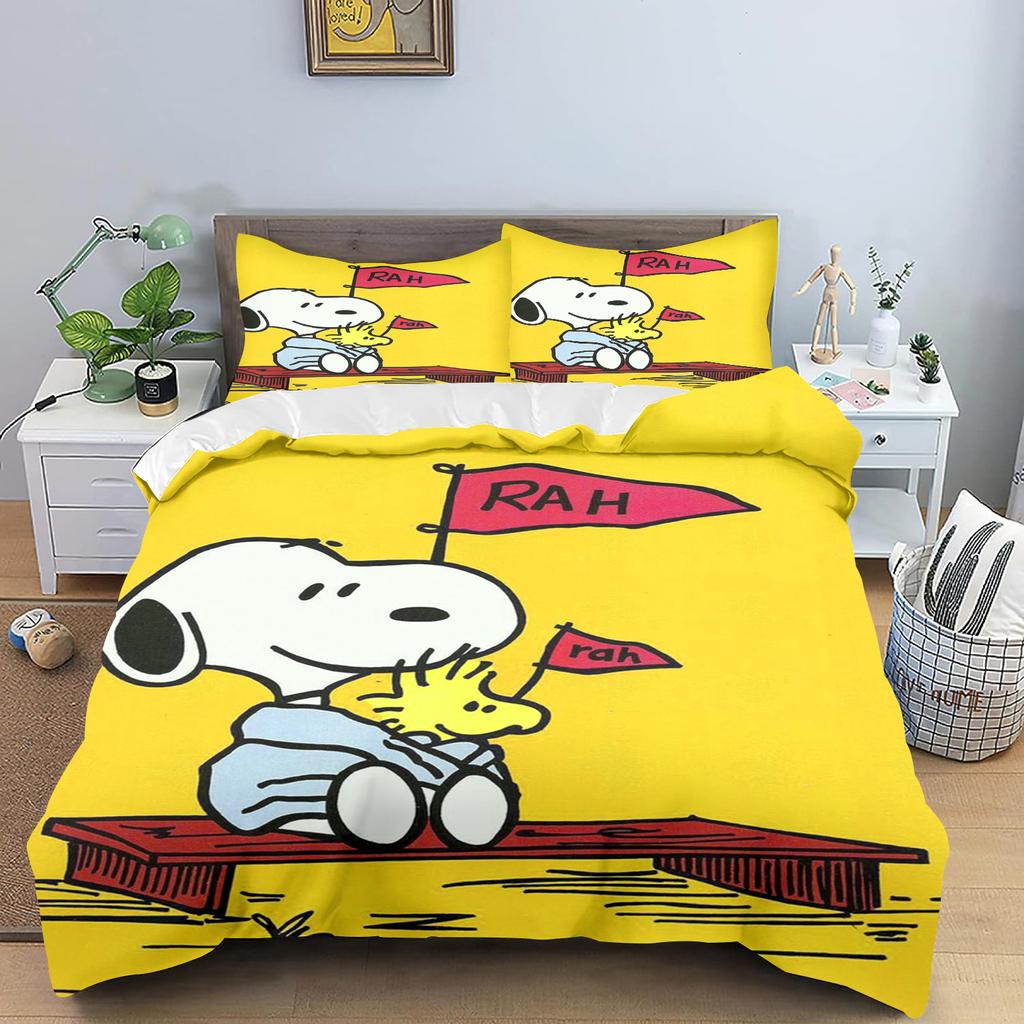 Snoopy Quilt Cover for Teen Kids Bedroom Skin-Friendly Breathable Cute Printed Comforter Warmth Bedding Cartoon New Design