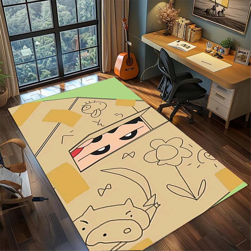 Crayon Shin-chan Cute Area Rug Non Slip Washable Large Carpet Bedroom Gamer Room Decor