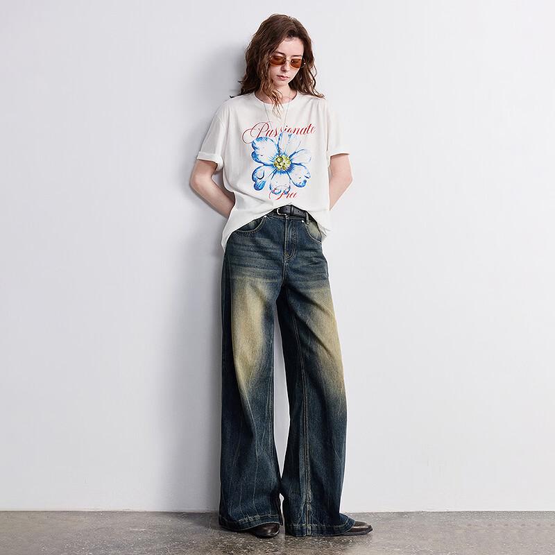 Chuyu Women's Power Series 2026 Summer Round Neck Printed T-shirt