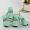 4PCS/SET Anti-Slip Dog Mesh Shoes Wear Resistant Dog Foot Cover Fashion Dog Net Shoes  Spring Season