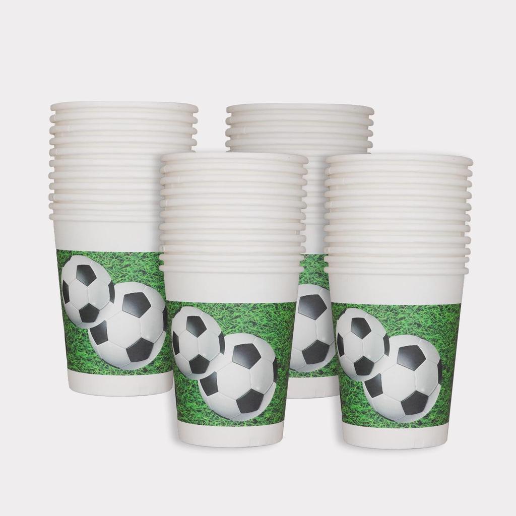 World Cup Kids' Party Supplies Set: Pull Flags, Paper Cups, Plates
