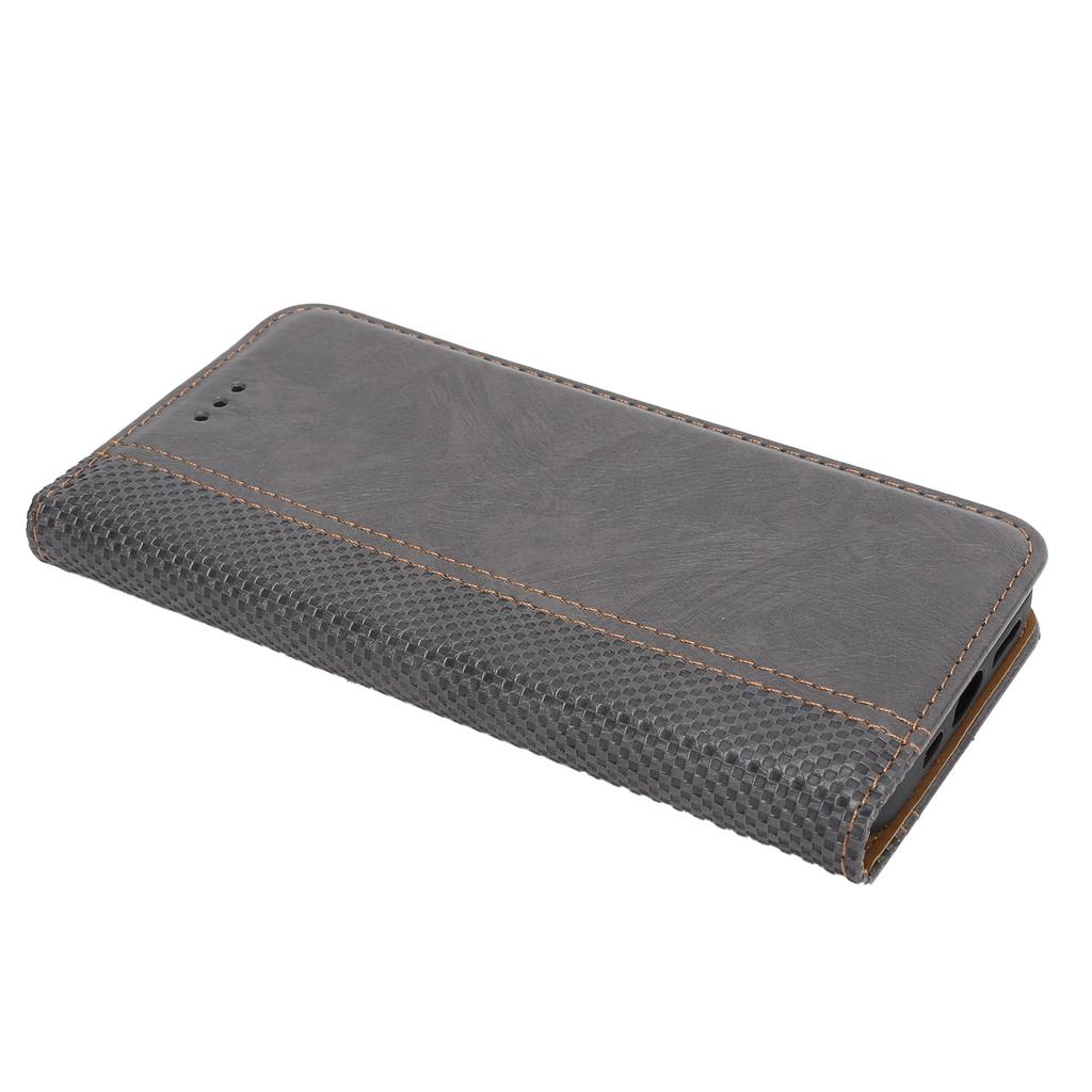 Magnetic Mobile Phone PU Leather Flip Cover Case for IPhone 12 12Pro with Grid Pattern