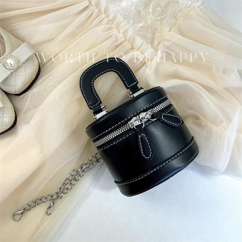 Stylish Mini Pu Bucket Bag For Girls With Chain Crossbody Design Perfect For Kids