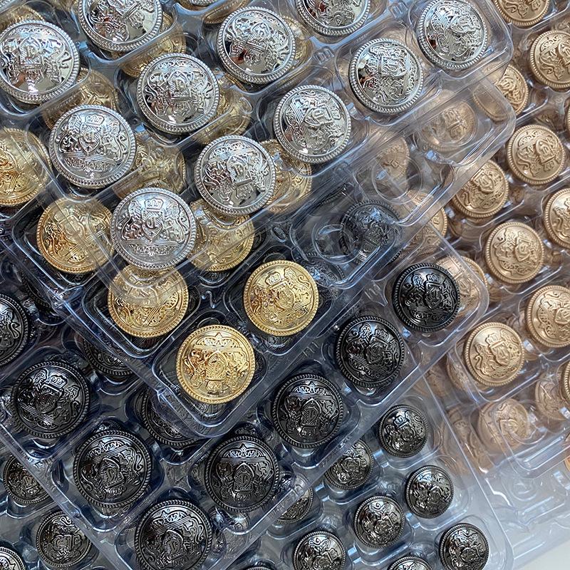 Yisen ESSTUDIO Ρετρό Κολεγιακό Στυλ Διπλός Λέοντας Μεταλλικό Κουμπί Σχολικό Μπουφάν