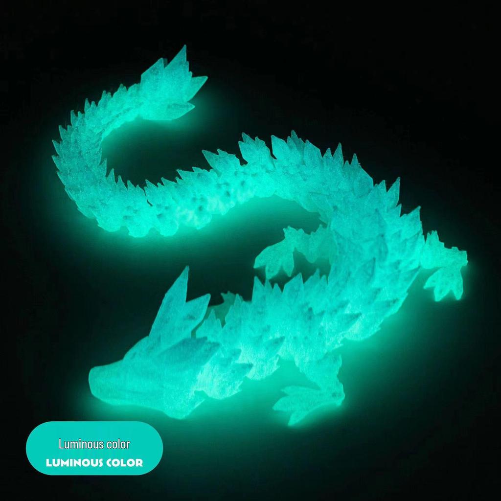 Luminous Rainbow Chinese Dragon 3D Printed Sculpture – Creative Ornament Gift