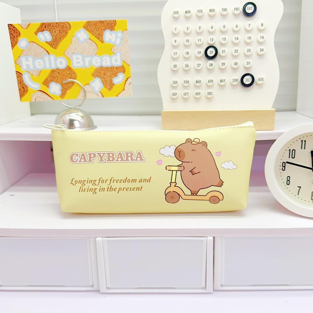 Capybara Cartoon Pencil Case: Cute Student Stationery Storage Bag for Kids