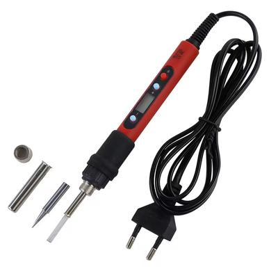 Dijital Ekran Elektrikli Havya Kırmızı 80W 110V / 220V Ayarlanabilir Sıcaklık Lehim Kaynağı Sökme Onarım Aletleri