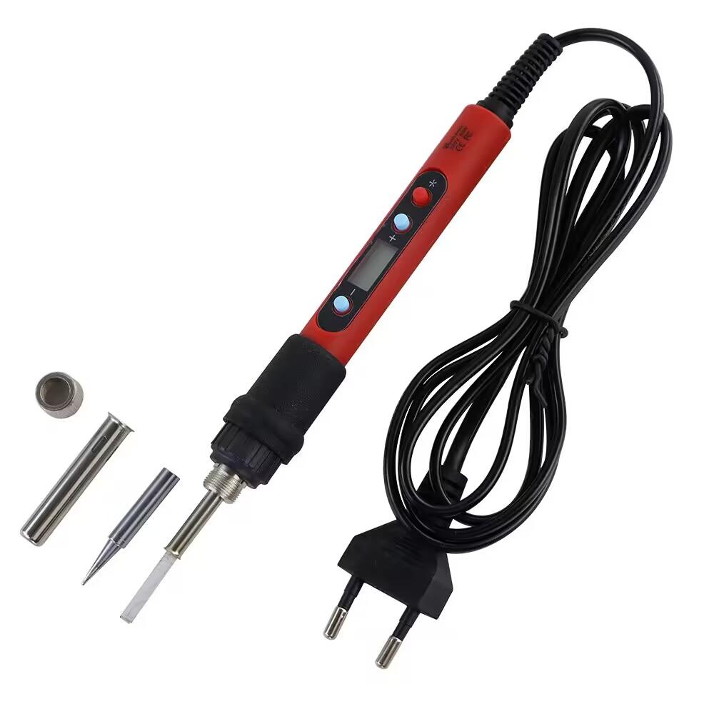 Digital Display Electric Soldering Iron Red 80W 110V / 220V Adjustable Temperature Solder Welding Desoldering Repair Tools