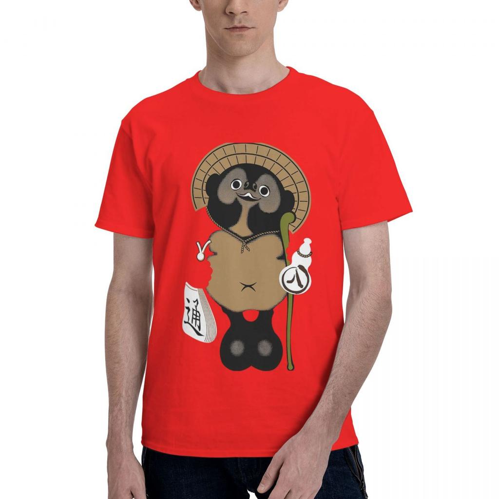 Unique Tanuki Print 100 Cotton Casual Breathable Confortable Top Funny Mens TShirt Men TShirt