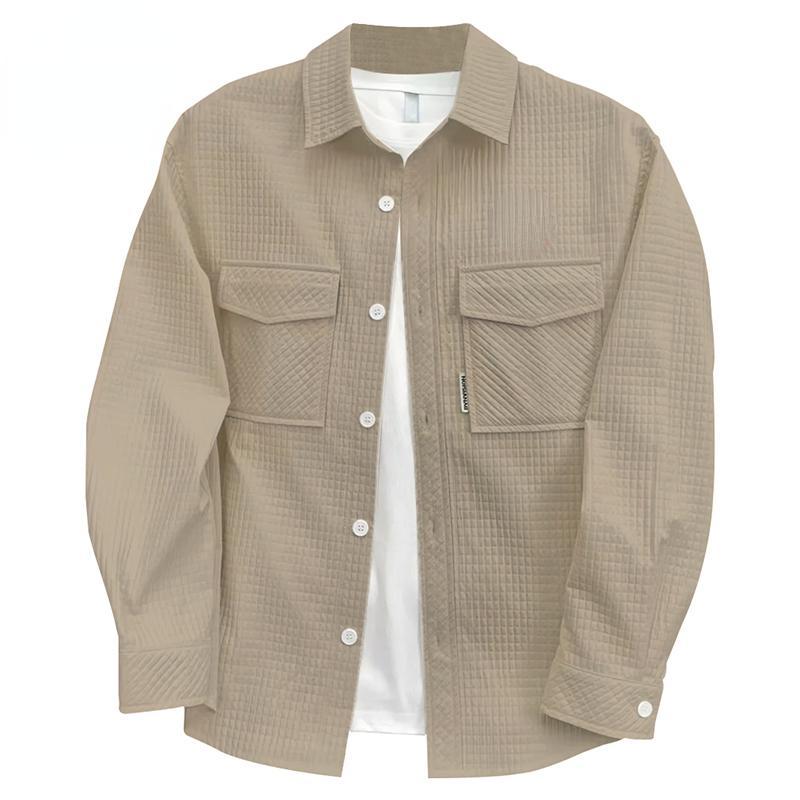 2024 Весенне-осенняя новая мужская рубашка в клетку с двумя карманами и вышивкой 4XL — фото 5