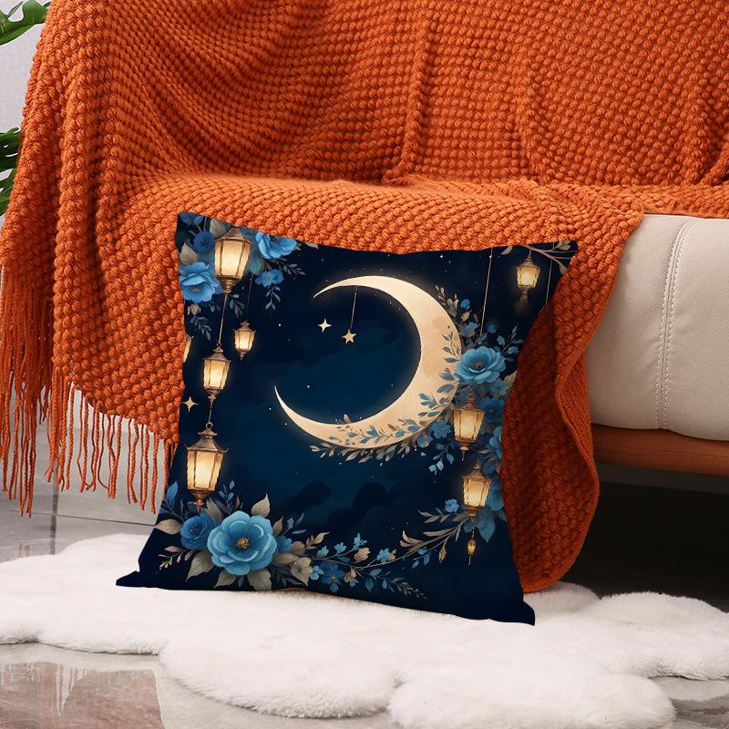 New European Classical Sofa Pillow Cover Oil Lamp Print Holiday Decorative Cushion Living Room Seat Cushion Cover