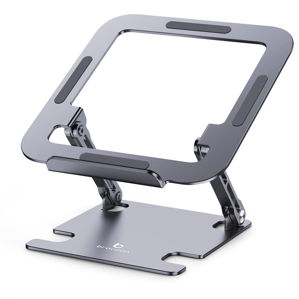 Aluminum Alloy Adjustable Notebook Riser Holder Computer Stand Hollow Out Heat Dissipation Laptop Stand серый