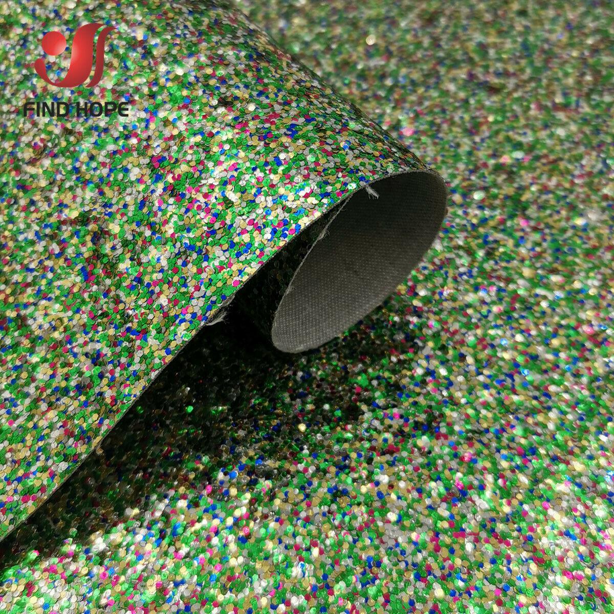 

Sparkly Chunky Glitter Fabric Roll Rainbow iridescent Vinyl Faux Leather Fabric Bow Craft DIY Earring Material Handmade 15cm x 20cm