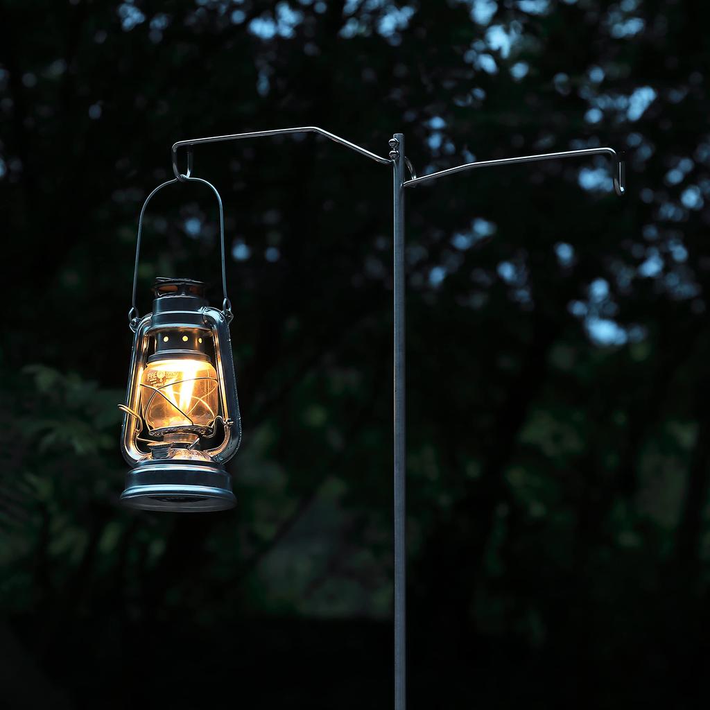 CAMPING MOON Hammer Lantern Stand, 5 lbs, All Stainless Steel, with Storage Case and Tip Cover, D-240