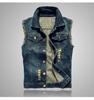 Gilet di jeans grande primaverile e autunnale da uomo sciolto più grasso canotta monopetto giacca senza maniche casual abbigliamento da uomo di moda