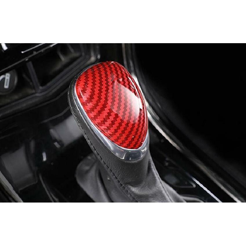 Red Carbon Fiber Gear Shift Knob Shifter Lever Cover For Cadillac ATS 2013-2019