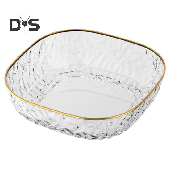 

Фруктовая тарелка, полупрозрачная ромбовидная текстура, легкая, роскошная фруктовая тарелка большой вместимости, универсальный элегантный органайзер на столешницу белый