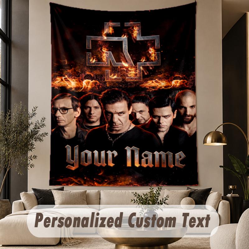 Benutzerdefinierter Text Gedruckte Wandteppich Rammstein Muster Großes Wandbehang Innenraum Dekoration