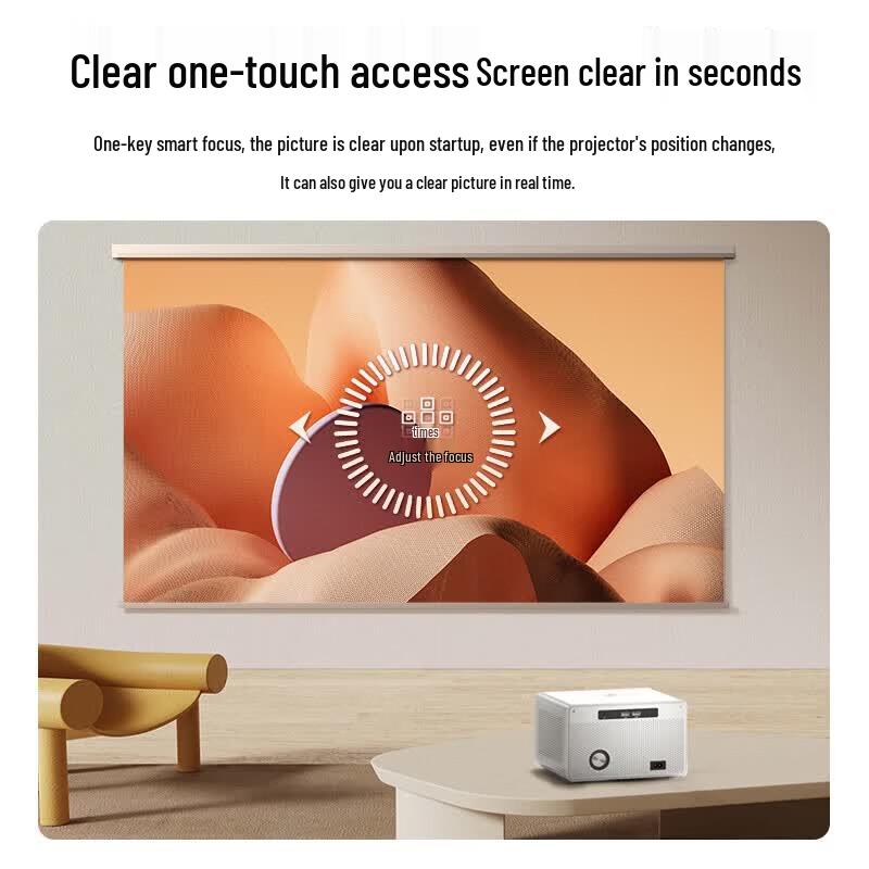 KONKA H4 Pro Portable Projector with Gimbal Stand & Folding Screen (CN version)