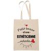 Tote Bag - PLANETEE - Beloved Esthetician Woman - Cotton - Beige - Printed In France