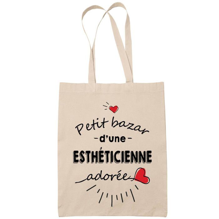 Tote bag - PLANETEE - Esthéticienne adorée femme - Coton - Beige - Imprimé en France