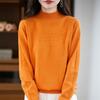 A New Style of Women's Autumn and Winter Hollowed-out Knitted Sweater Paired with A Base Layer A Pullover Long-sleeved and Semi-high-neck Sweater