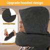 Travel Neck Pillow Hooded Design Self-filling U-Shaped Pillow Portable Foldable Travel Storage Bag Support Cushion for Airplane