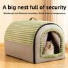 Soft Pet Cabin With Door Flap For Dogs And Winter Warmth Protection