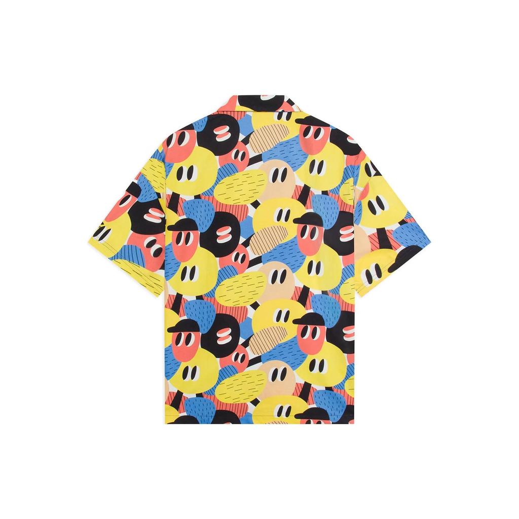 Li Ning x Phil Hackett Geometric Pattern Printed Short Sleeve Shirt Men shirts Yellow ASHS461-2