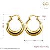 3cm hoop  Stamp Copper Earrings 18K gold color for women lady wedding beautiful lovely cute Jewelry nice party noble