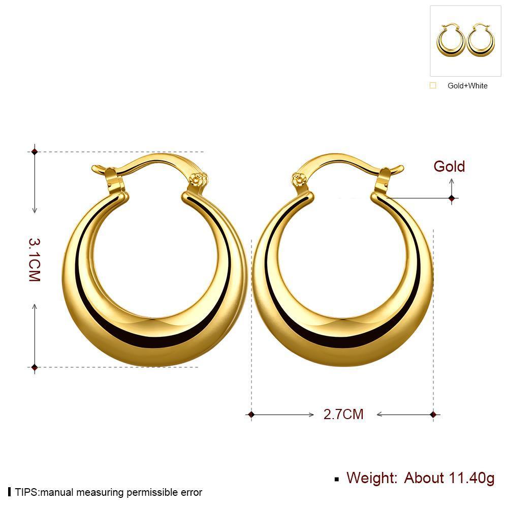 3cm hoop Stamp Copper Earrings 18K gold color for women lady wedding beautiful lovely cute Jewelry nice party noble