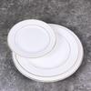 Ningzhao 7-inch Round Ceramic Dinner Plate with Double Gold Rim