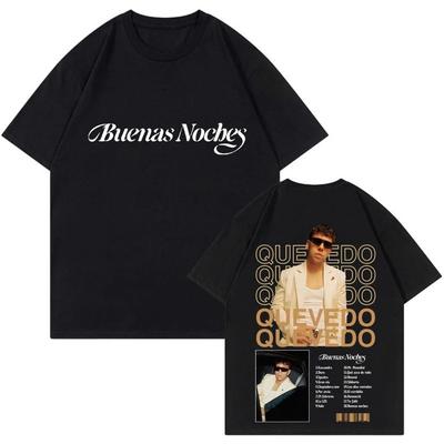 QUEVEDO Buenas Noches T Shrit Mens Clothing Casual T-shrits Oversized Short Sleeves Fashion Hip Hop High Quality Unisex T Shrits