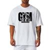 Summer Oversized Unisexs Cotton Loose Dropped Shoulder Fitness Summer Gym Sports Bodybuilding Short Sleeve Tshirt