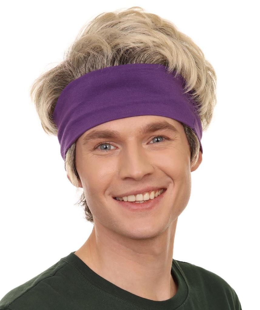 Wigs2you H-5628 Premium Adult Men's Kung Fu Cobra Hero Wig with Headband, Soft Synthetic Hair, Perfect for Halloween and Parties