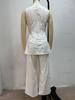 European-American Cotton Linen Drape Sleeveless Shirt & Long Pants Fashion Set