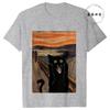 Scared Cat Print Clothes for Unisex Tshirt Funny Casual Short Sleeve Tees Summer Y2k Tops Fashion Female Aesthetic Clothing