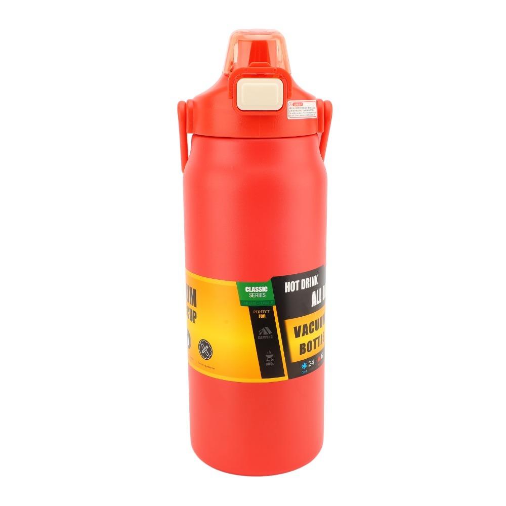 Rustless Steel Thermal Mug Portable Carry Handle Leakproof Lid Water Bottle 1500ml Large Capacity Drink Cup Outdoor Sports